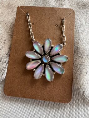 Aura Opal Flower Necklace